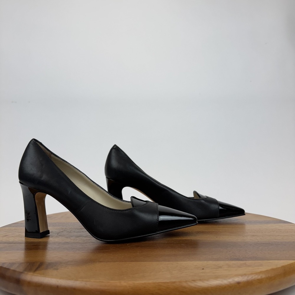 New Womens Amalfi By Rangoni Ibis Black Leather Comfort Formal Pumps Size 5 M